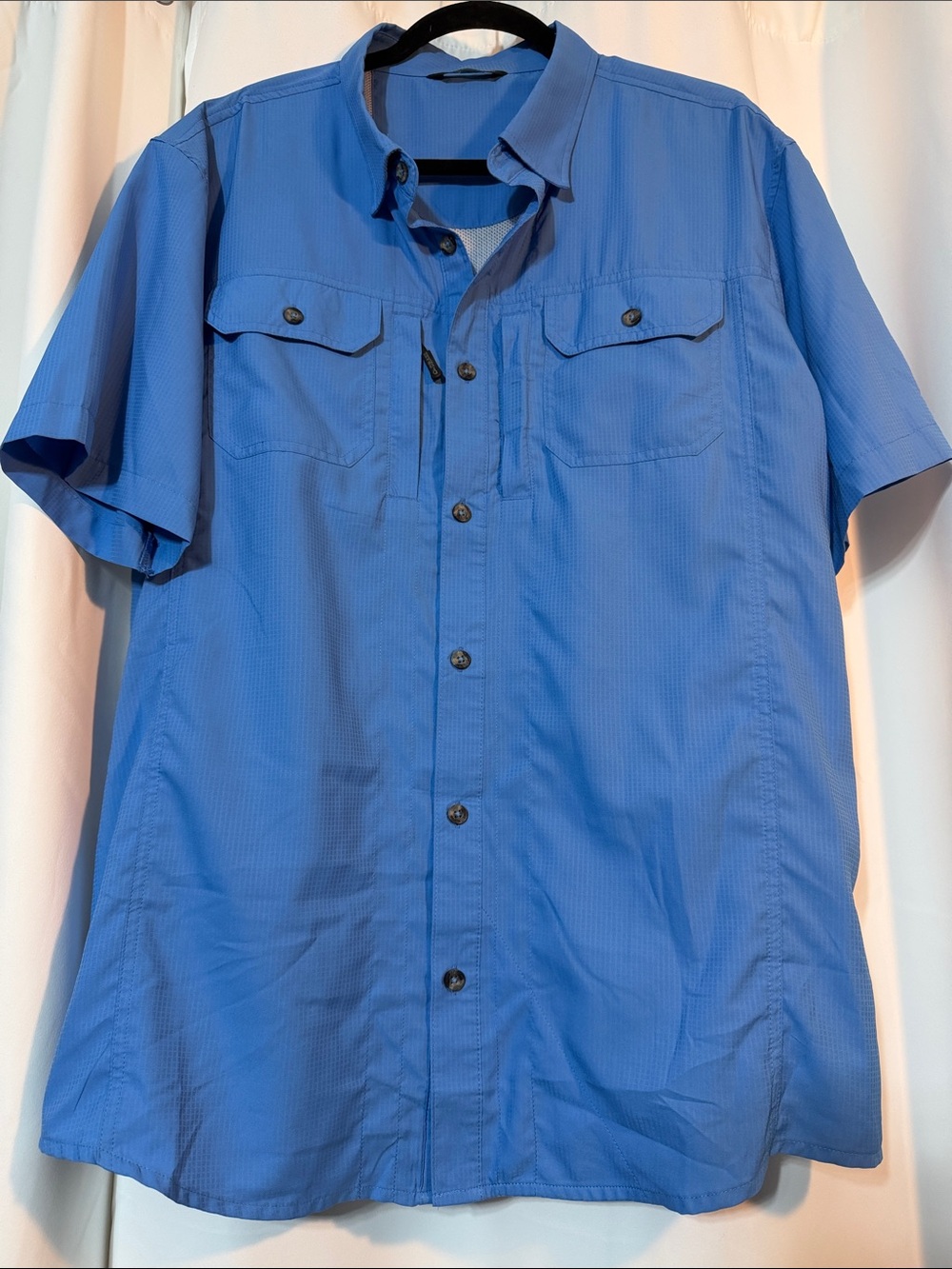 Drake Waterfowl Men’s Short-Sleeve Performance Button-Down Shirt Blue HT SZL B13